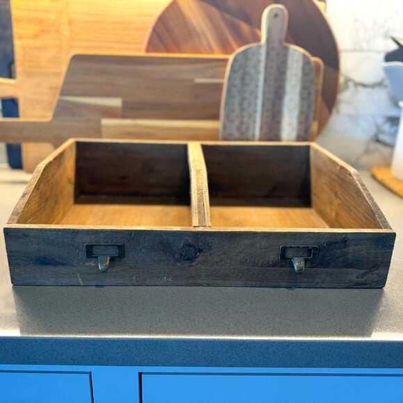 Rustic Wooden Caddy – Farmhouse Organization & Decorative Catch-All - Picture 2 of 15